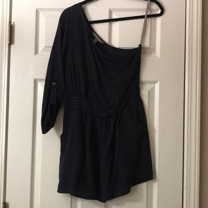 One Shoulder Silk Romper